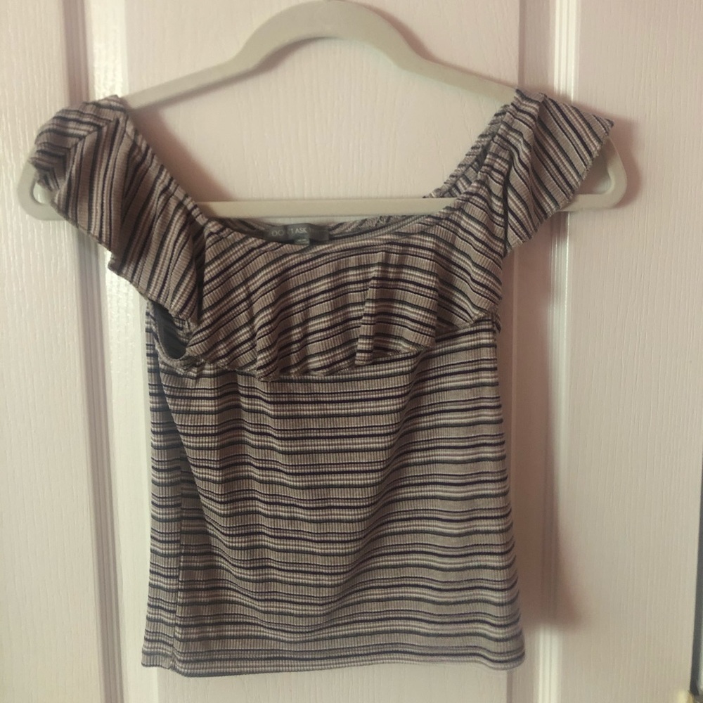 Off the shoulder striped top